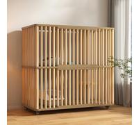 Outdoor Cat Enclosures, Large Luxury Wood Cat House with Wheels, Indoor/Outdoor Cat Cage for Happy Feline Friends