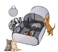 Outdoor Cat Enclosures, Portable Cat Bag Panoramic Cage, Outdoor Pet Playpen, Foldable Enclosure House Interactive Toys for C-at, Enclosed C-at Playpen with Tunnel, Multi-functional Activity Lounge