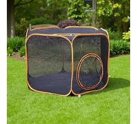 Outdoor Cat Enclosures, Portable Pop Up Mesh Playpen with Tunnels for Cats, Rabbits, and Small Animals - Hexagon Tent for Interactive Pet Play