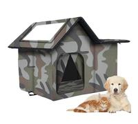 Outdoor Cat House - 43x39x33cm Semi-Enclosed Cats House, Warmth Pet Nest With Mat | Weatherproof Kitten Sleeping Shelter For Barn Yard Courtyards Balcony Garden