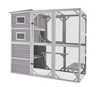Outdoor Cat House Catio with 4 Tiers Cat Enclosures Large Cat Cage for Outdoor Indoor Cat House with Weatherproof Roof and Spacious Room