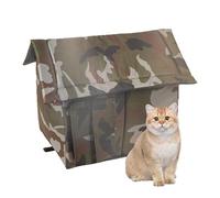 Outdoor Cat House - Cold Rope Vegetable Cat Shelter, Weatherproof Outdoor Warm Wild Cat House | Semi-enclosed Chic Winter Cat Cold Shelter with Removable Soft Mat for Pets, Warm Shabby Cat Shelter