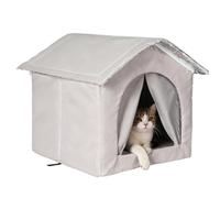 Outdoor Cat House - Durable Waterproof Construction, Comfortable Enclosed Space, Raised Outdoor Animal Housing, Shelter Sleeping Area | for Winter Tiny Pets Small Medium Dogs Cats Backyard Patio