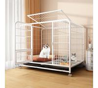 Outdoor cat house fence, large cat cage with wheels, with pull-out tray and extra-large entrance door, providing a comfortable habitat for pets