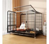 Outdoor cat house fence, large cat cage with wheels, with pull-out tray and extra-large entrance door, providing a comfortable habitat for pets