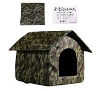 Outdoor Cat House, Foldable, Weatherproof Cat Protection, Windproof, Non-Slip Bed, Hiding Place for Stray Cats and Small Pets on the Patio or in Winter