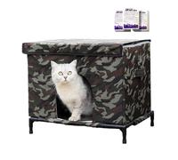 Outdoor Cat House for Cats - Waterproof Tent with Raised Base, Transparent Window Protector | Kennel for Kittens, Chickens, Bunnies, Small Animals, Patio Inv