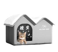 Outdoor Cat House for Winter - Foldable Enclosed Kitten Shelter | Outdoor Puppy Warm Bed - for Cat Owners Caregivers Pet Parents Animal Lovers Rescuers Barn Community Backyard Porch Garden Park