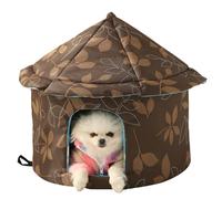 Outdoor Cat House for Winter Insualted Outside Cat House Weatherproof, Foldable Round Dome Top Shelter with Removable Cushion for Pet Under 7.5Kg Size M, Feral Outdoor