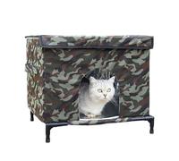 Outdoor Cat House, Insulated and Waterproof, Warm, Raised Base Cat Protection House with a Transparent, for Dogs, Kittens, Chickens and Animals, Outdoors, Patio, Balcony