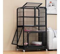 Outdoor Cat House on Wheels, 4-Tier Cage with Removable Tray for Multiple Pets, Ideal for Indoor and Outdoor Use