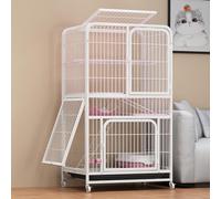 Outdoor Cat House on Wheels, 4-Tier Walk-In Cage for Cats, Ferrets, Chinchillas & Rabbits, Removable Tray, Large Size
