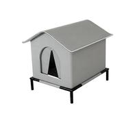 Outdoor Cat House, Outdoor Cat Shelter, Insulated Cat House, Waterproof Structure, Portable Tent for Stray Cats, grey, L