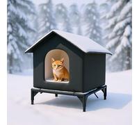 Outdoor Cat House Waterproof, 45x43x40cm, With Raised Floor, Weatherproof Cat Shelter, Cats Cave Bed For Indoor, For Stray Cats, Garden Patio Backyard