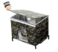 Outdoor Cat House | Waterproof Insulated Cat Tent, Raised Base Cat Shelter with Transparent Window, for Dogs, Kittens, Rabbits and Animals in Winter on Terrace And