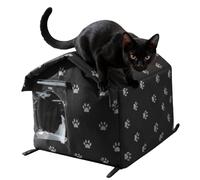 Outdoor Cat House, Weatherproof and Waterproof Winter Pet Hideaway, and Warm Pet Cave for Outdoor Use, Perfect for Garden, Patio, Porch, Balcony, Garage, Indoor Spaces