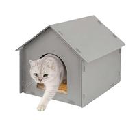 Outdoor Cat House, Weatherproof, Closed and Waterproof Pet Accessories with a Mat, Weatherproof Cat House for Outdoors, for Cats in Winter as a Sleeping Place in the Garden, Patio and Yard