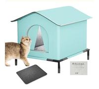 Outdoor Cat House - Weatherproof Insulated Shelter, Oxford Fabric Warm Nest, Raised Floor Foldable Design, Animal Refuge | Patio Backyard Garden Porch Lawn Placement For Chilly Season Comfort