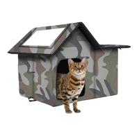 Outdoor Cat House | Weatherproof Semi-enclosed Nest for Outside Cats,Pet Supplies, Kitten Sleeping Cave for Courtyards Balcony Yard Barn Porch