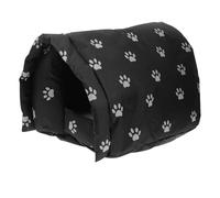 Outdoor Cat House Weatherproof Warm Cloth Tent Shelter | Black Semi Enclosed Floor Design, PET Use, Rainproof Cover, Suitable for Stray Cats