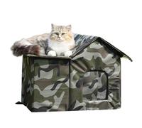 Outdoor Cat House - Winter Outside Pet Shelter - Foldable Warm Pet Cave - for Dog Bunny Kitten Animal Patio Backyard Porch Balcony Garages Indoor Home