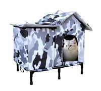 Outdoor Cat Houses, Closed and Windproof | Winter Shelter for Rough Cats on the Ground - For Patio Courtyard Garden Park Residential Area Garage Barn Street Corner