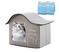 Outdoor Cat Kennel - Cooling Shelter for Cats and Dogs Pets - Foldable Furniture, Kitten Accessories for Indoor, Home, Apartment, Beach, Camping and Travel