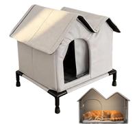 Outdoor Cat Kennel | for Kittens with Thermal Insulation for Pets, Warm Winter Pet Shelter with Raised Base | for Use in Garden Patio Lawn and Back Garden