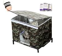 Outdoor Cat Kennel - Insulated Waterproof Nest | Elevated Winter Cat Kennel with Transparent Window for Dogs, Kittens, Chickens and Other Pets on the Patio or Balcony