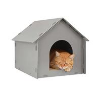 Outdoor Cat Kennel Waterproof to the Weather,Accessory for Pets Closed and Waterproof, Complete with Mat, Outdoor Cat House - For Winter Sleep, Kittens, C
