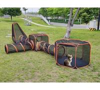 Outdoor Cat Playpen Enclosure, Foldable Pet Tent with Tunnels, Pop Up Cage Fences for Cats, Rabbits, Ferrets and Small Animals
