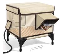 Outdoor Cat Shelter, Insulated Waterproof Cat House with Heater, Foldable Design, Safe Escape Door for Feral Cats, Winter Protection