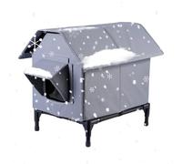 Outdoor Cat Shelter,Insulated Waterproof Elevated Kitten House | Warm Shelter Animal Enclosure - for Community Balcony Patio Yard Lawn Roadside