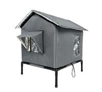 Outdoor Cat Shelter Portable Cat House Foldable Pet Kennel Insulated Outdoor Shelter With Elevated Base For Feral And, Dark Gray, style to 2