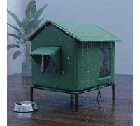 Outdoor Cat Shelter Waterproof Cat House Insulated Pet Kennel Folding Cat Shelter With Elevated Base For Feral Cats, color to 3, style to 3