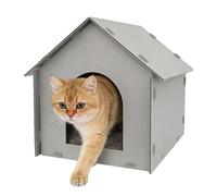 Outdoor Cat Shelter | Waterproof Enclosed Cat Shelter with Integrated Mat - for Cats | for Kittens Sleep in Winter in the Animal House on the Patio Garden