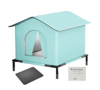 Outdoor Cat Shelter, Weatherproof Pet House, Insulated Cat Cave, Heated Pet Nest, 15.75x12.99x12.99 Inches Size with Soft Mat and Door Flaps, Ideal for Porch, Garden, Yard, Patio Use