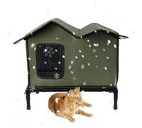 Outdoor Cat Shelter | Windproof Cold Resistant Sleep Shelter For Feral Cats | Perfect For Gardens, Courtyards, Parks, Porches, Garages, Barns & Farmhouses, Heavy-Duty All-Weather Design