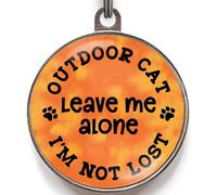 Outdoor Cat Tag - Add Text to Back - 36 Colour Options - “Leave Me Alone - I’m Not Lost” - 2 Sizes - Personalised Pet ID Tag for Outdoor Cats