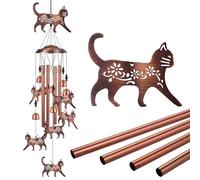 Outdoor Cat Wind Chimes Decor, Memorial Wind Chimes, Mobile Cat Bells, Outdoor Wind Catcher, Cats Wind Bells for Home, Yard, Patio, Garden Cat Decoration, Gifts for Cats Lovers, Festival Gifts for Mom