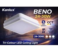 Outdoor CCT IP65 Surface Bulkhead Wall Light Security LED With Senor 24-30W