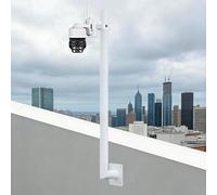 Outdoor CCTV Security Camera Pole Drilled, Galvanized Steel Dome/Gun Cameras Column With Cross Arm, Wall-mounted Surveillance Stand System(0.5m (1.64ft))