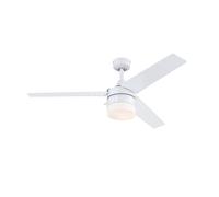 Outdoor Ceiling fan with Lights Riverton White IP44 Ceiling fan with Pull cords