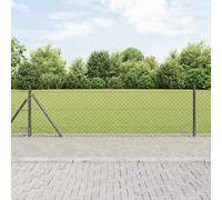 Outdoor Chainlink Fence Grey PVC-Coated Steel 10x0.4m Mesh 40x40mm Posts 3.2x50