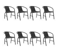 vidaXL Garden Chairs 8 pcs Plastic Rattan and Steel 110 kg
