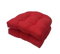 Outdoor Chair Cushions Set of 2, 18.9" x 18.9" U-Shape Furniture Cushions, Patio Cushion Covers Replacement, for Wicker Chair Seat Indoor Furniture Dinning Chair Pad (Color : Big Red)