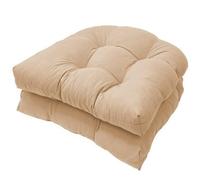 Outdoor Chair Cushs 2 Pack Khaki Seat Pads for Garden Chairs 48x48cm table Back Support Cushs Patio Seat Covers Slish Cush Set