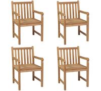 Outdoor Chairs 2pc Brown Teak Hardwood 58x60x90cm Fine Sanded Weatherproof pair