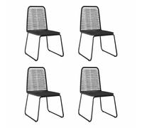 Outdoor Chairs Garden Dining Chair Balcony Side Chair Poly Rattan Black vidaXL