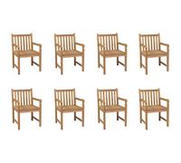 Outdoor Chairs Set 8pc Solid Teak Hardwood Brown 58x60x90cm Garden Patio Seating